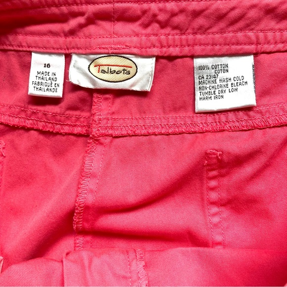 TALBOTS Pink Salamander Cotton Blend Cropped Pants Womens Plus Size 16 - Picture 11 of 13